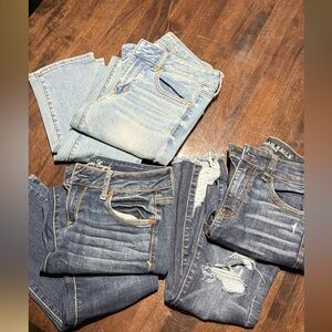 American Eagle Outfitters Light and Dark Blue Skinny Jeans